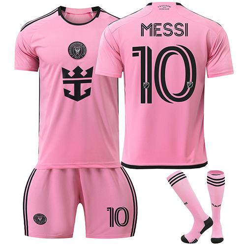 (Kids 2~3 Years) Miami Messi Kit Football Kit for Kid No. 10 Football Jersey Set Shirts Shorts and Socks 2024 2025 Season Football Fan Boys Girls Christmas  Birthday Gift