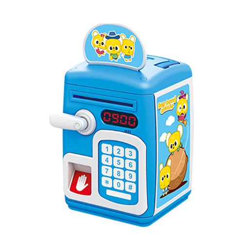 (Blue) Cute Piggy Bank for Kids Saving Money Fingerprint Unlock Money Bank Coin Bank Perfect Gift for Little Savers