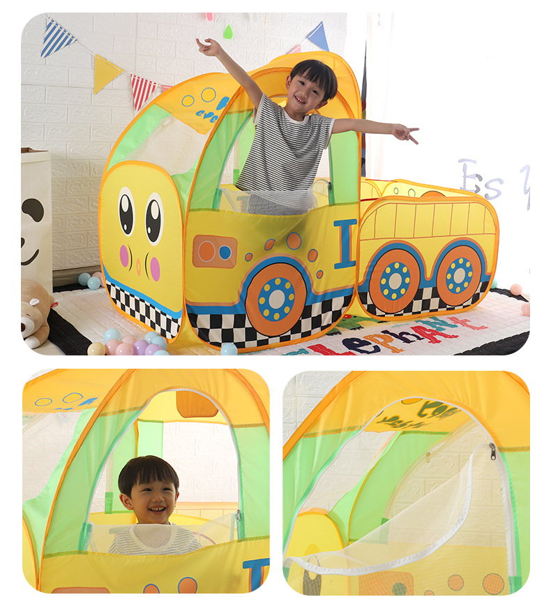 Children Indoor Cartoon Train Play Tent Imaginative Game House