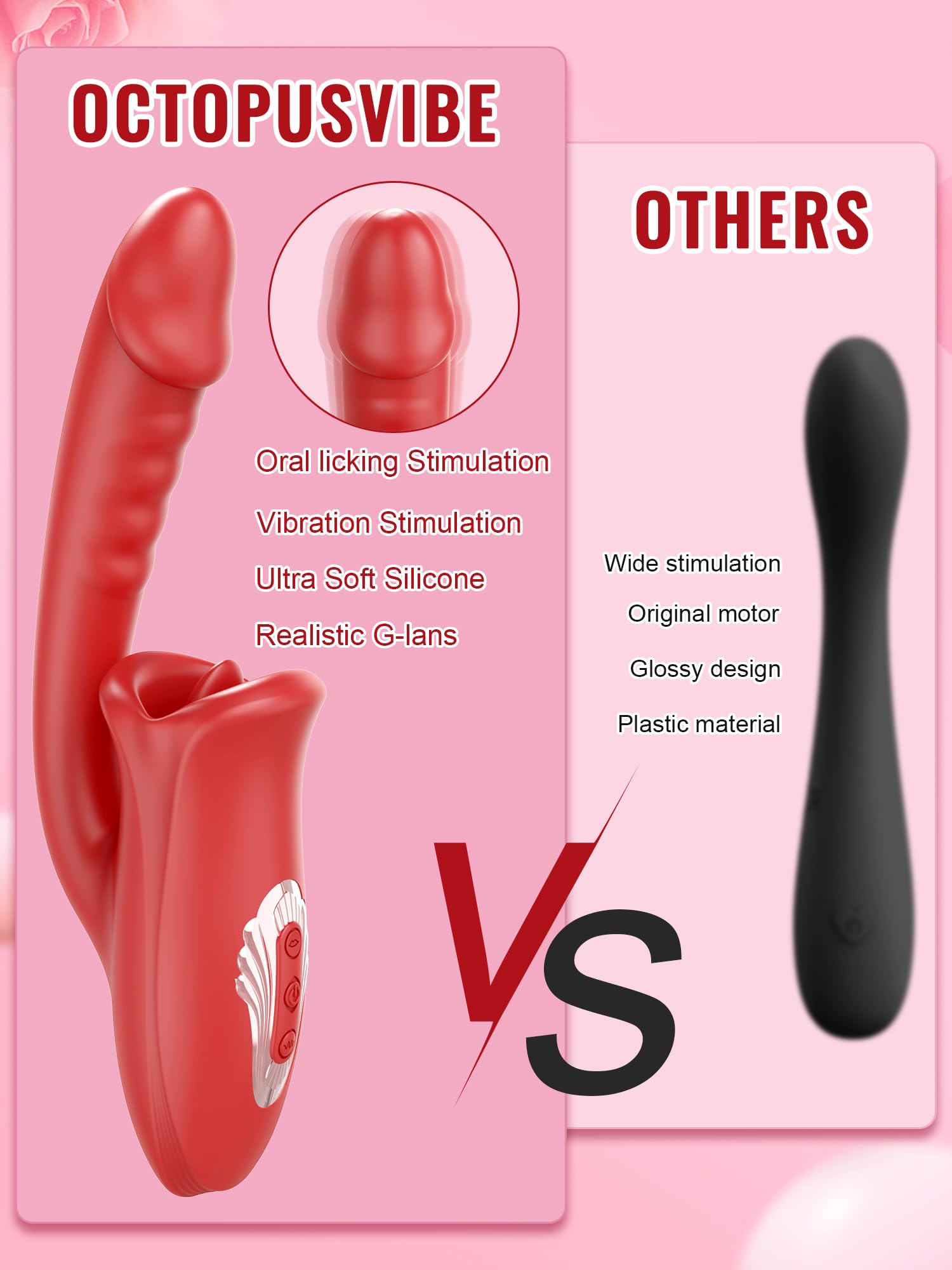 Tongue Sex Toys Realistic Dildo Vibrator 3 in 1 G Spot Vibrator for Women Clitoral Vibrators Tongue Licking Nipple Clit Stimulator Adult Toys Men Couple