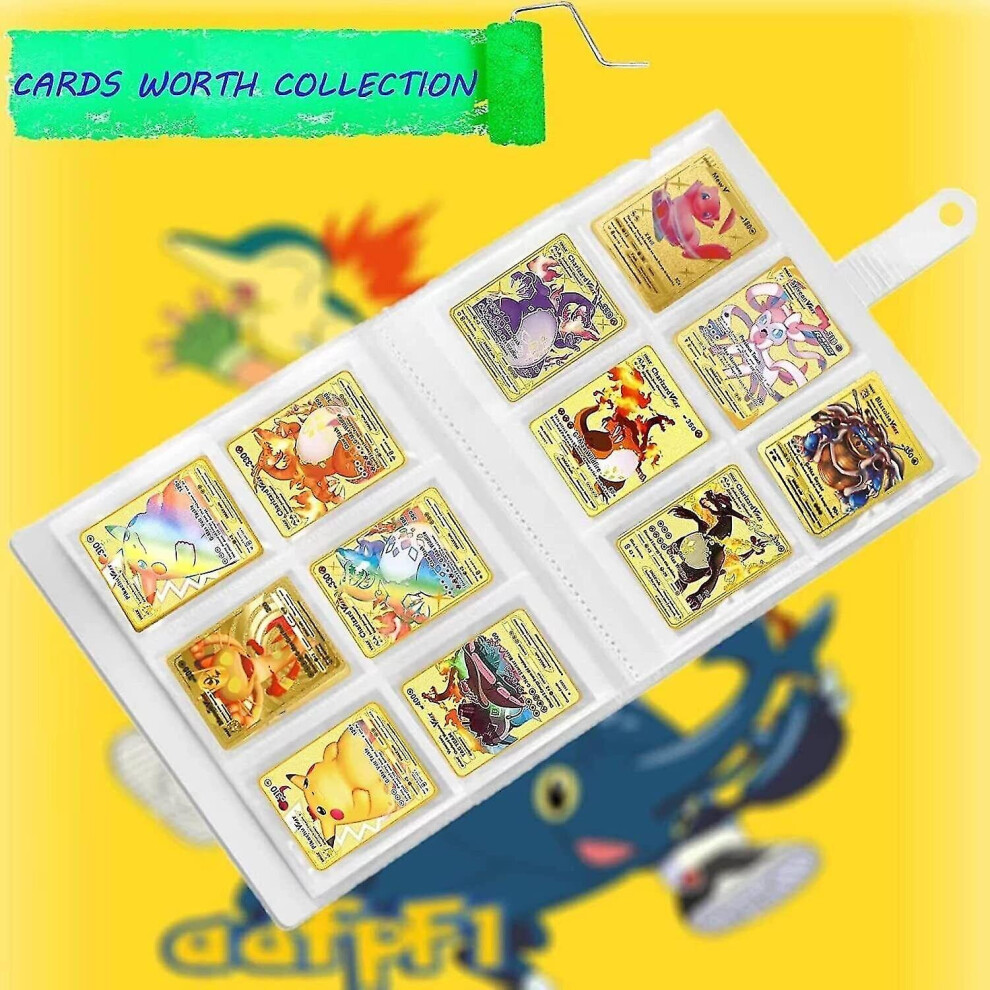 55pcs For Pokemon Card Metal Gold Mint Vmax Gx Energy Card Charizard Collection