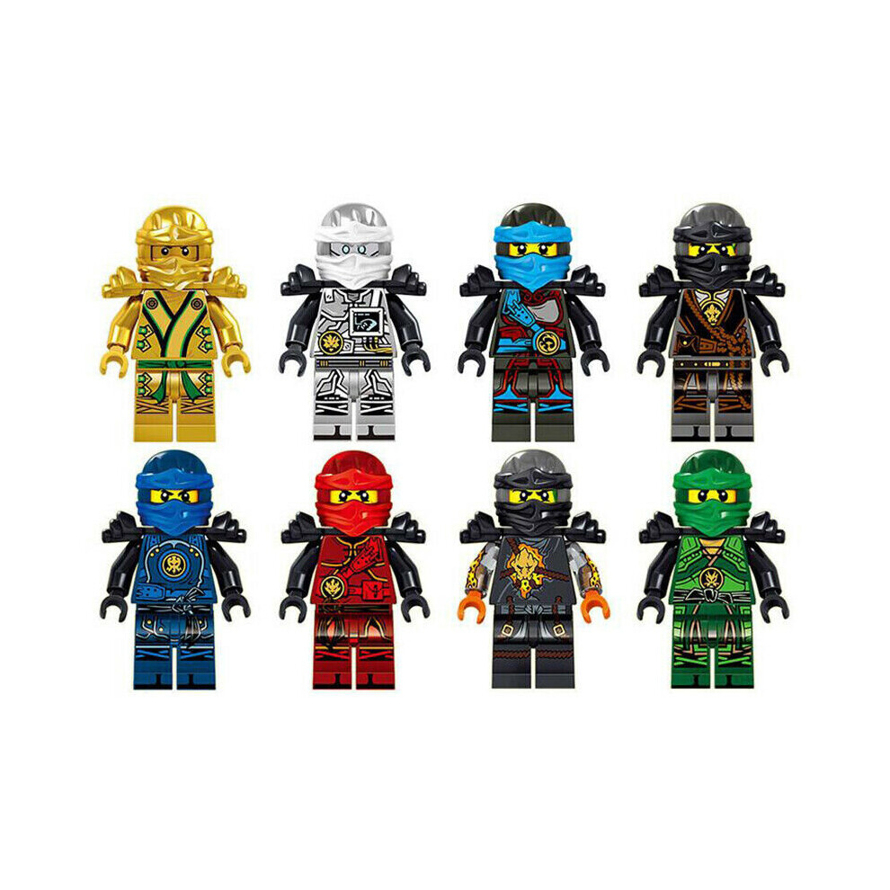 8Pcs Ninjago Motorcycle Minifigures Ninja Mini Figures Fits Blocks Toy