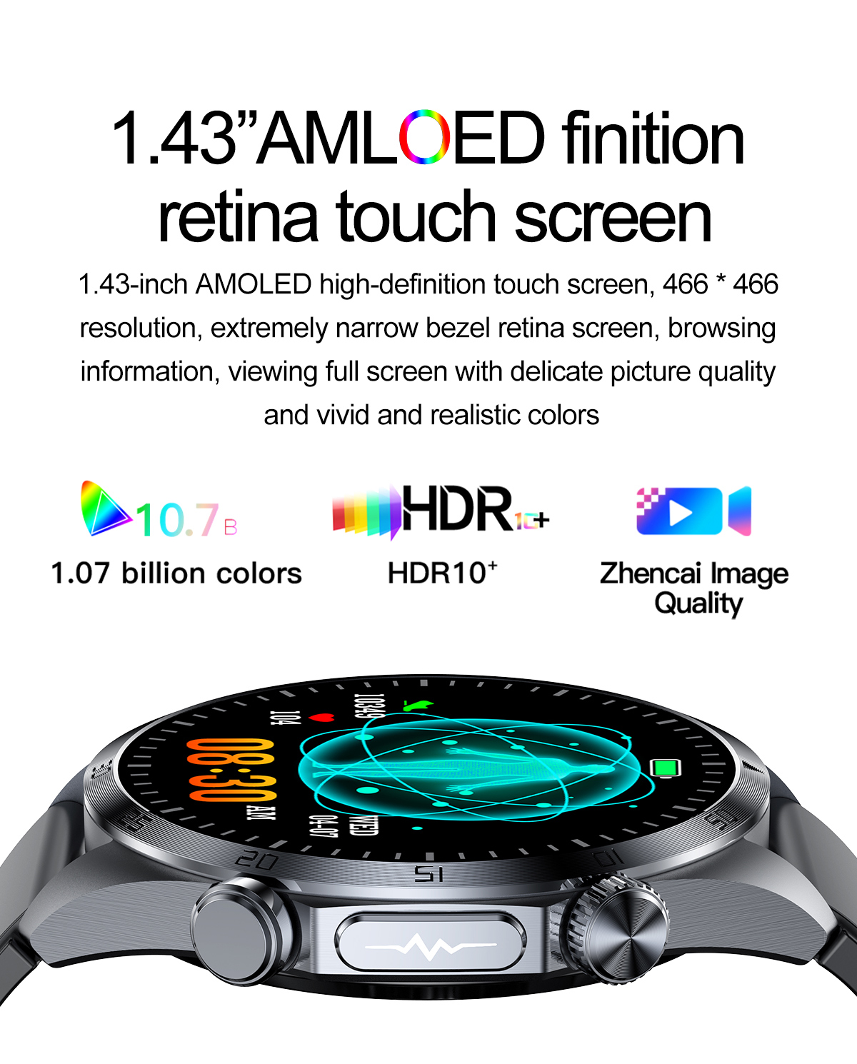 (Black Silicone	) Smart Watch Pulse Therapy Massage CES Sleep Aid ECG Blood Pressure Health Monitoring Bluetooth Call Outdoor Sport Fitness Tracker Men Women Smartwatch