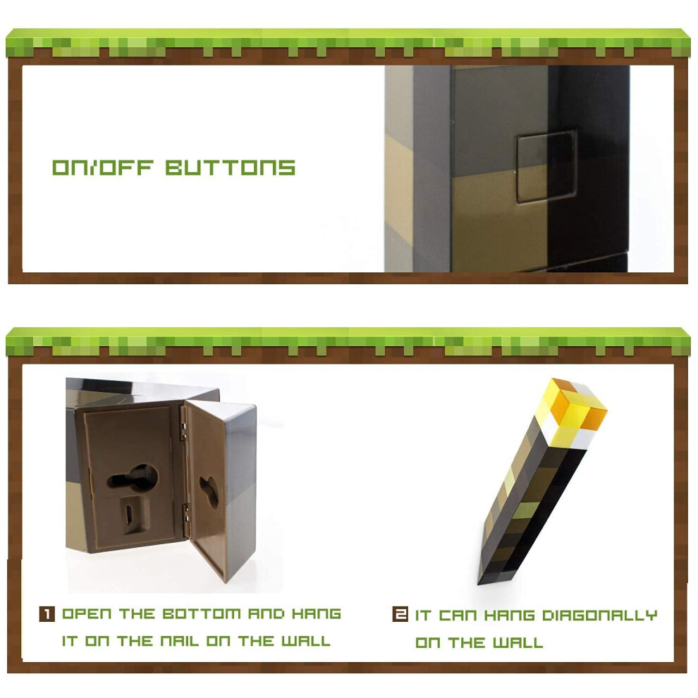 Minecraft Lamp Wall Torch Rechargeable Night Light