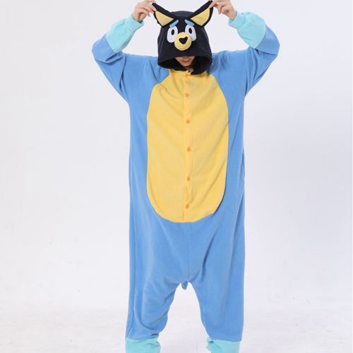 Bluey Blue Dog Cartoon Hooded Jumpsuit Boys And Girls Pajamas Family Parent-child Bluey Clothes Jumpsuit Home Clothes
