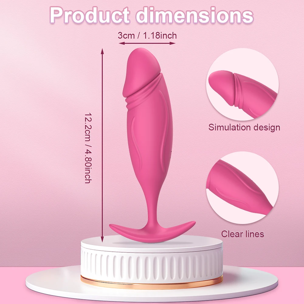 (Rose Red) Dildo Vibrator Butt Plug Anal Vibrator Men Prostate Massager Women G Spot Clitoral Stimulator Bullet Adult Masturbation Anal Toys Sex Toy Adult Product