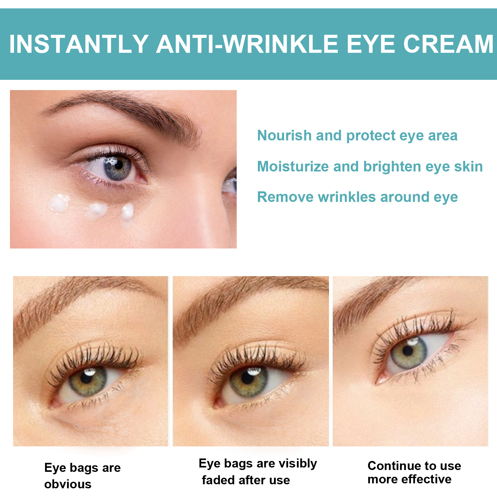 EELHOE Anti Wrinkle Eye Cream Fade Dark Circles Remove Eye Bags Hyaluronic Acid