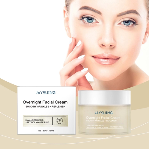Jaysuing Pine Hydrating Night Cream Facial Care Brighten Tender Skin Nourish Hyaluronic Acid Retinol Moisturizer Skincare Restore Tighten Anti Aging Cream