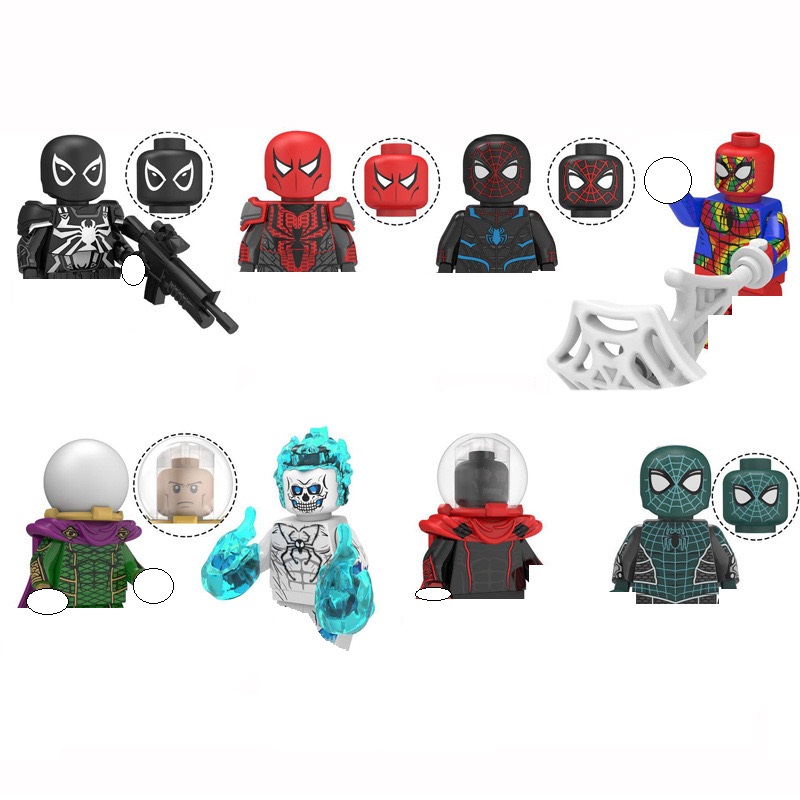 (Style C) Marvel Star Superhero Building Blocks Spider Man Venom Mini Assembled Doll Suitable for Collecting and Children Birthday Gifts