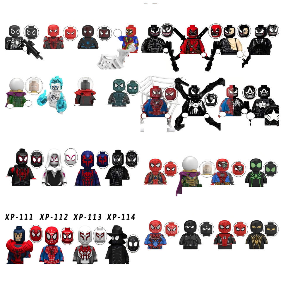 (Style C) Marvel Star Superhero Building Blocks Spider Man Venom Mini Assembled Doll Suitable for Collecting and Children Birthday Gifts