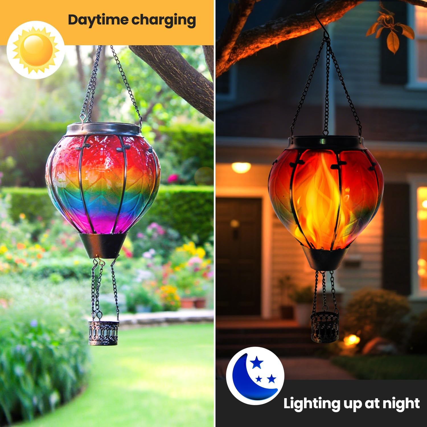 2 Pack Replacement Solar Panels for Garden Lights 8.5cm Replacement Top for Hot Air Balloon Light Solar Flickering Flame Lantern Parts for Outdoor Patio Camping