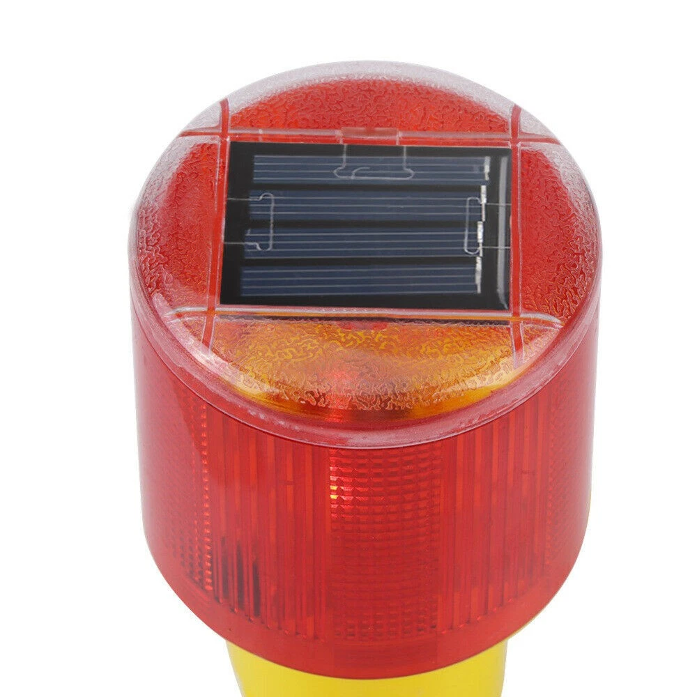 New LED Solar Warning Light Flash Road Barricade Traffic Signal Beacon Lamp