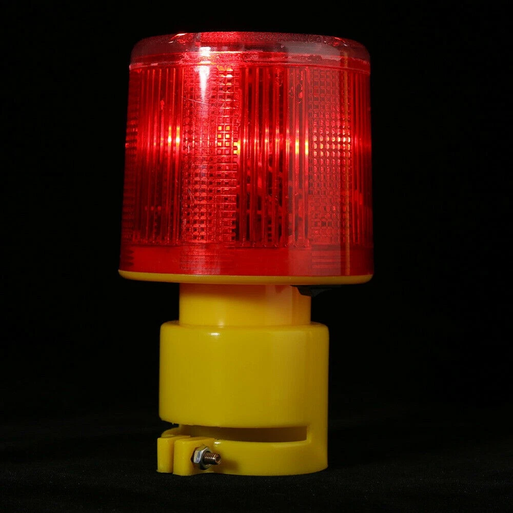 New LED Solar Warning Light Flash Road Barricade Traffic Signal Beacon Lamp