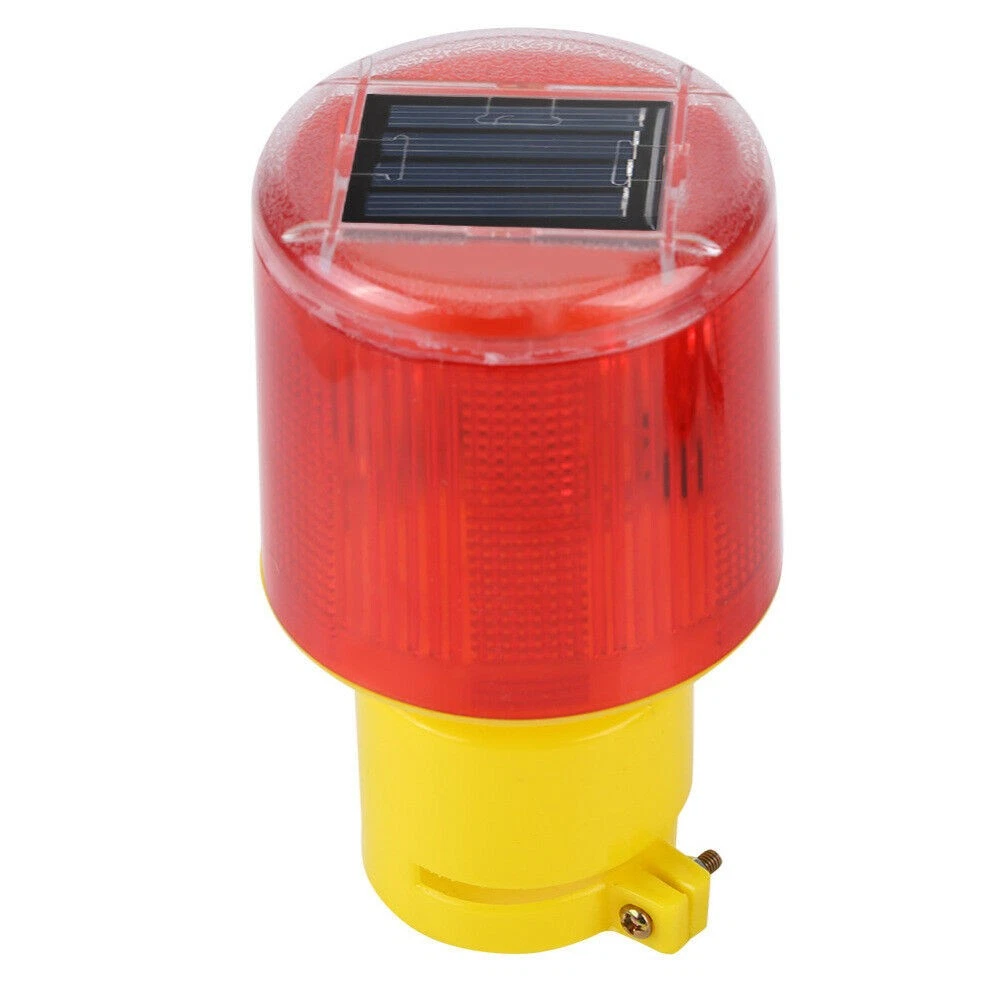 New LED Solar Warning Light Flash Road Barricade Traffic Signal Beacon Lamp