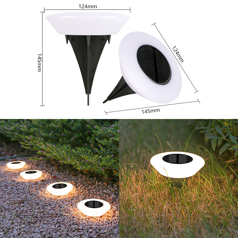 (Warm White) Solar Ground Lights 14LED Waterproof Outdoor Landscape Light LED Lawn Lamp for Garden Pathway Yard Deck Camping Decor 4PCS 