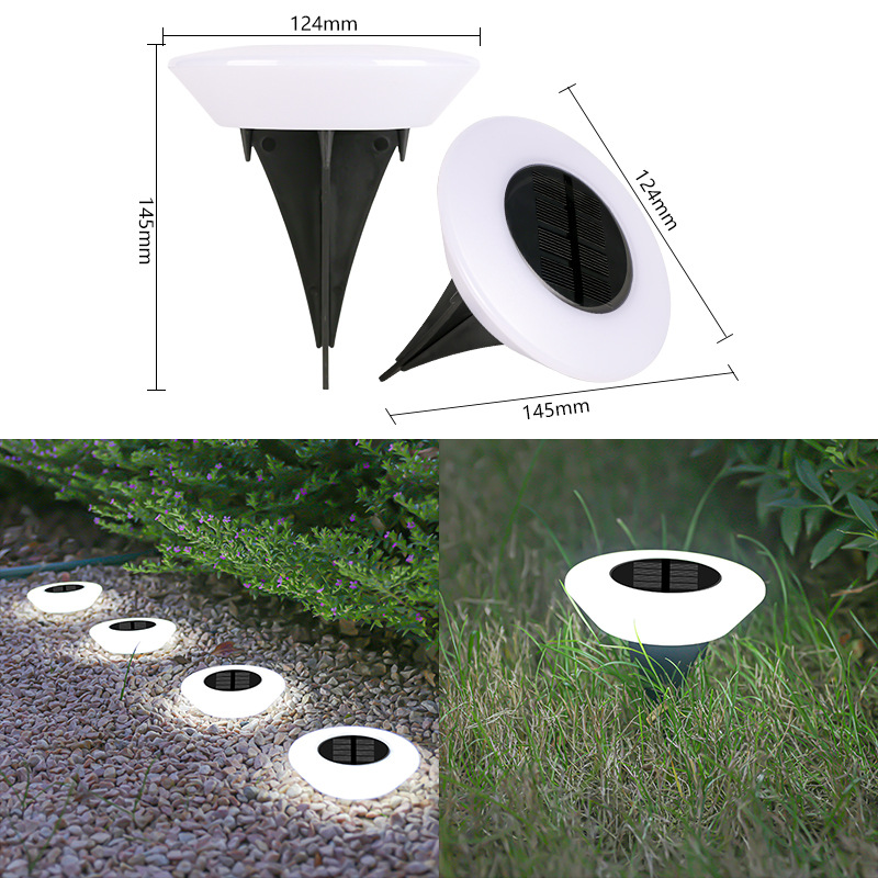 (Warm White) Solar Ground Lights 14LED Waterproof Outdoor Landscape Light LED Lawn Lamp for Garden Pathway Yard Deck Camping Decor 4PCS 