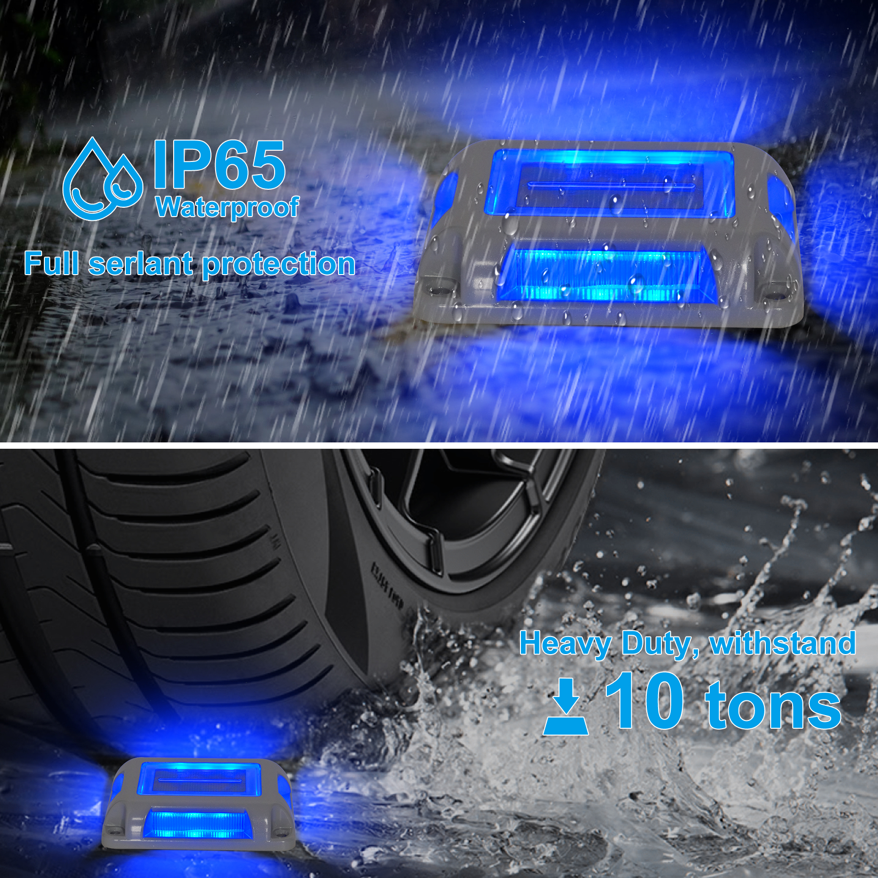 8PCS Blue Light Solar Light Outdoor Solar Street Light Lawn Lamp Garden Decor Buried Stair Lamp Underground Decking Lampy 