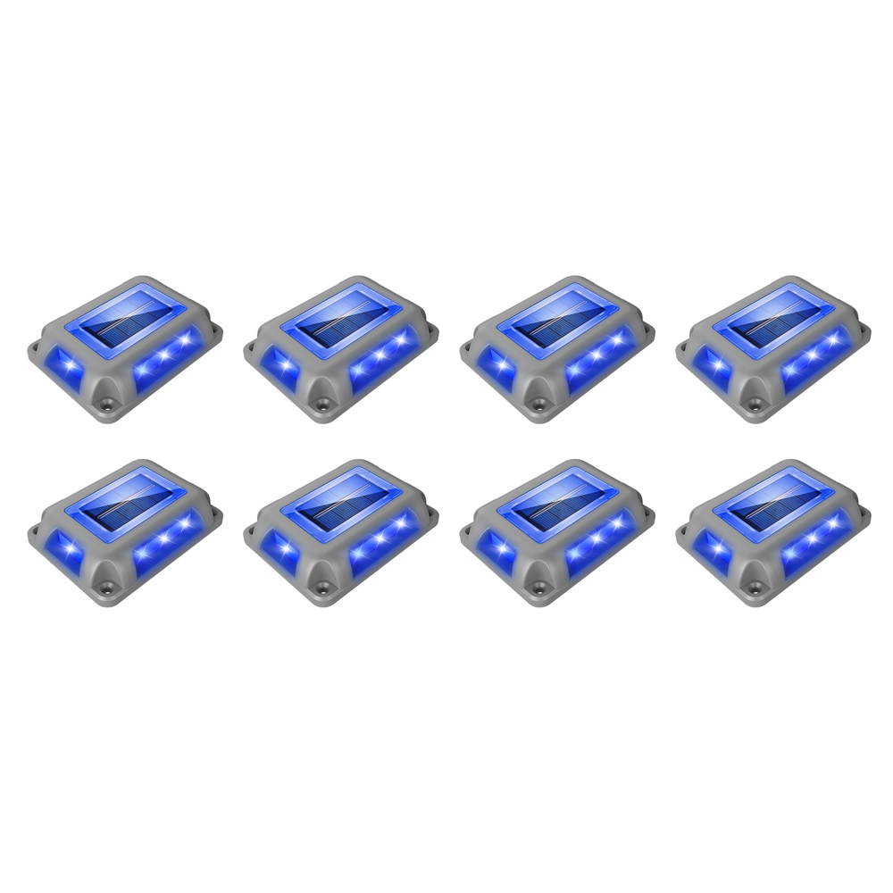 8PCS Blue Light Solar Light Outdoor Solar Street Light Lawn Lamp Garden Decor Buried Stair Lamp Underground Decking Lampy 
