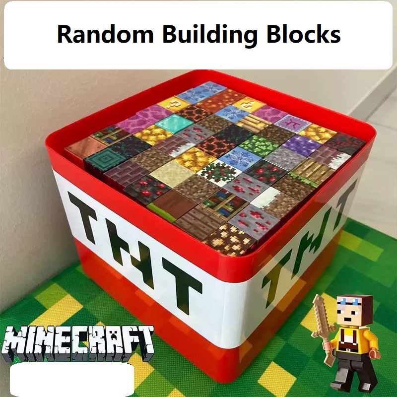 (Style D) Random Kids Toys My Magnetic Block World Mini Figure Building Block Toy Christmas Gift Model