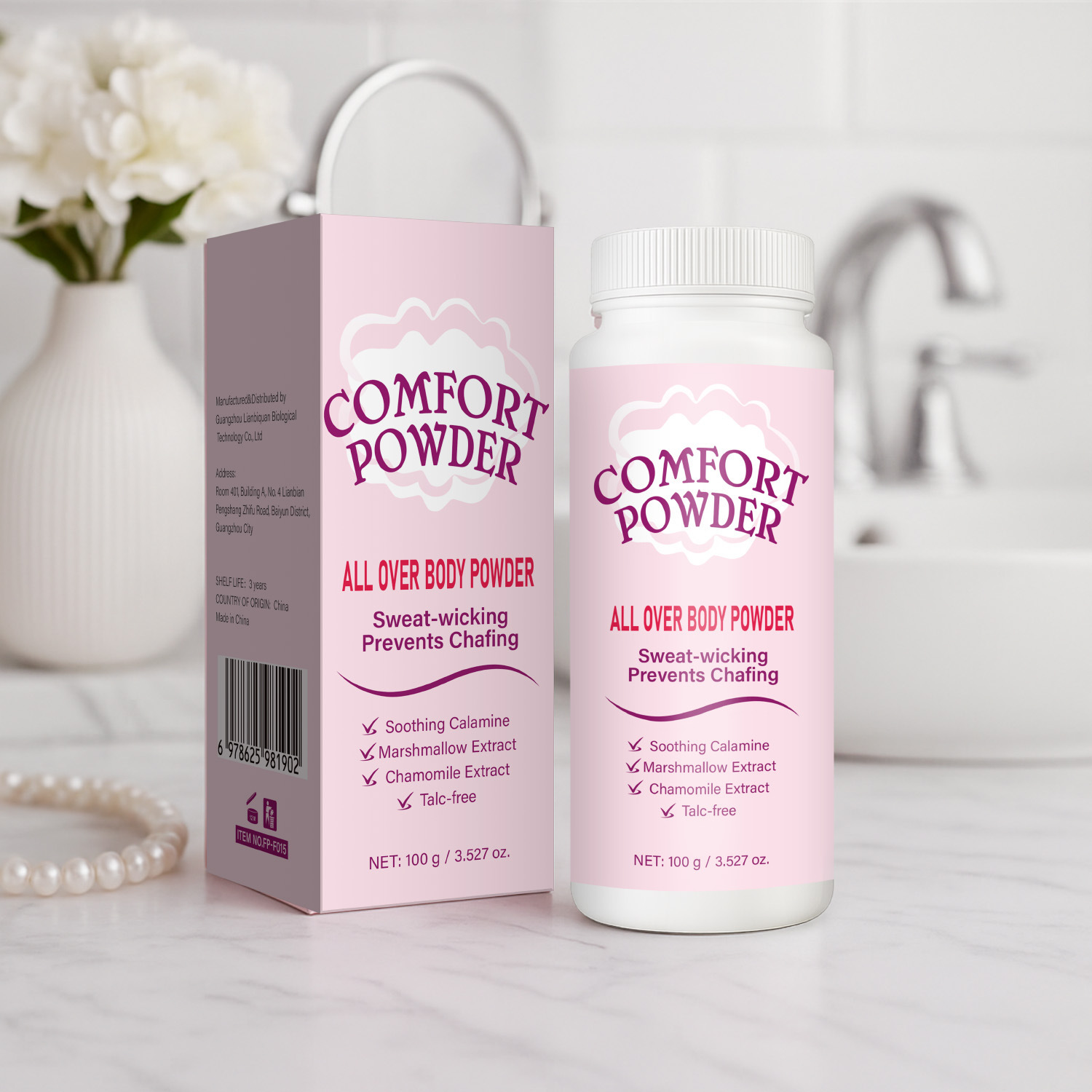 Body Comfort Powder For Cooling Refreshing And Soothing Skin Daily Absorbent Talc Free Dusting Powder 100g