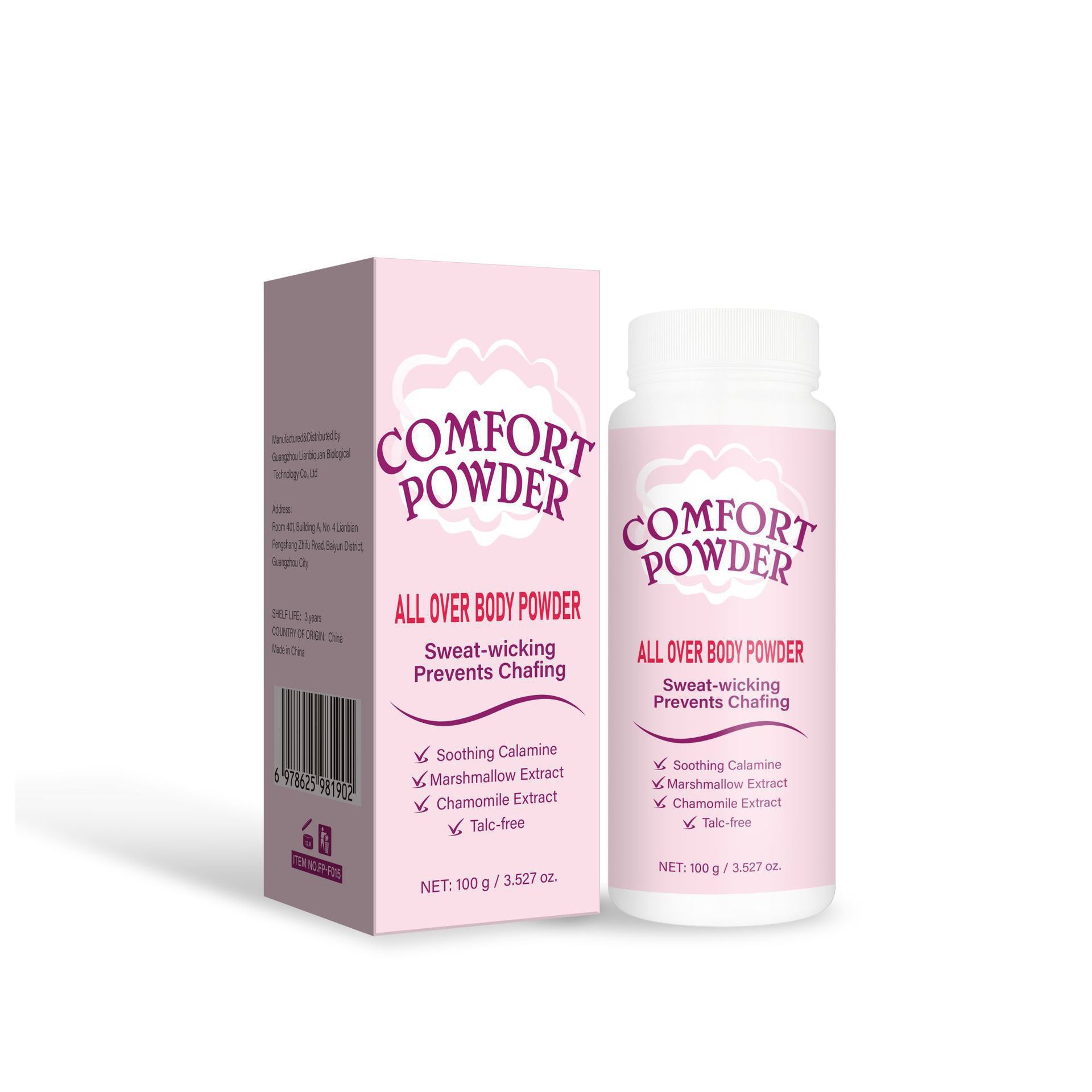Body Comfort Powder For Cooling Refreshing And Soothing Skin Daily Absorbent Talc Free Dusting Powder 100g