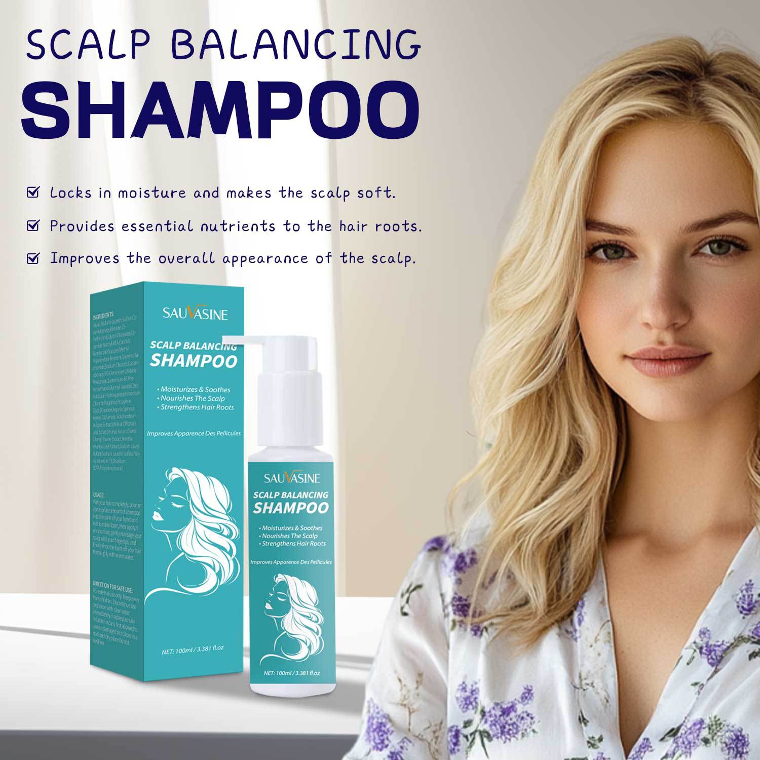 Hair Balance Shampoo Scalp Purifying Oil Control Moisturizing Daily Gentle Cleanser For All Hair Types 100ml