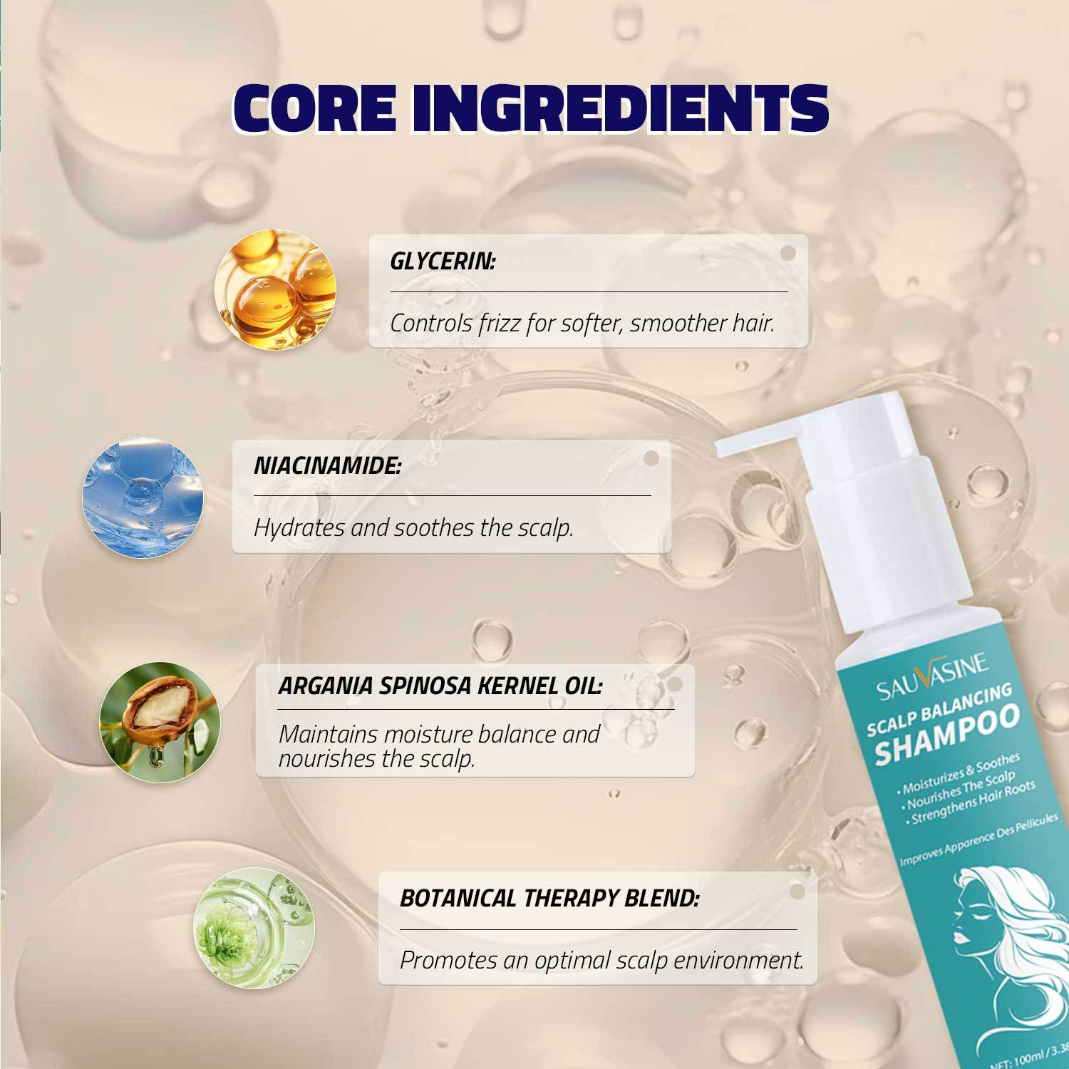 Hair Balance Shampoo Scalp Purifying Oil Control Moisturizing Daily Gentle Cleanser For All Hair Types 100ml