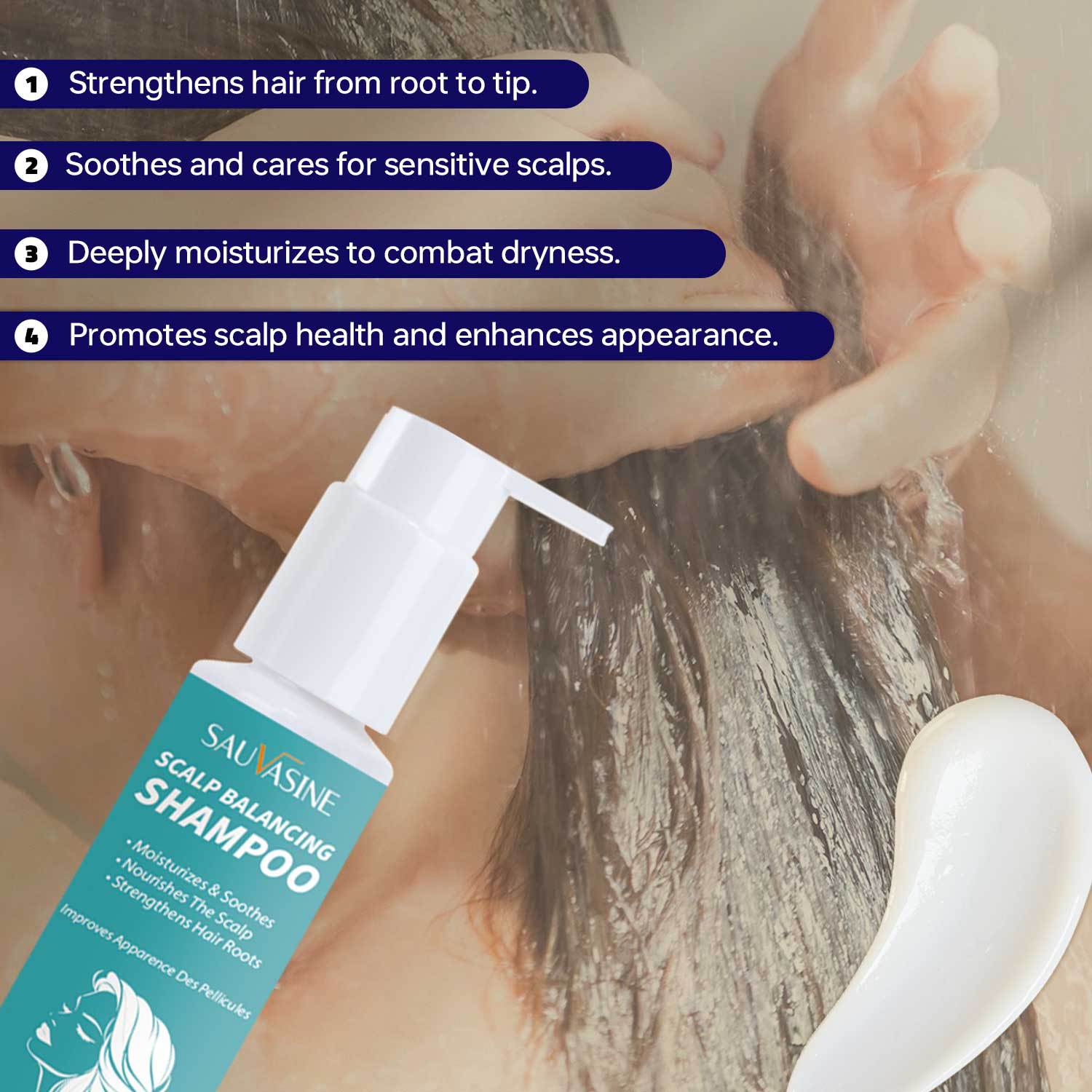 Hair Balance Shampoo Scalp Purifying Oil Control Moisturizing Daily Gentle Cleanser For All Hair Types 100ml