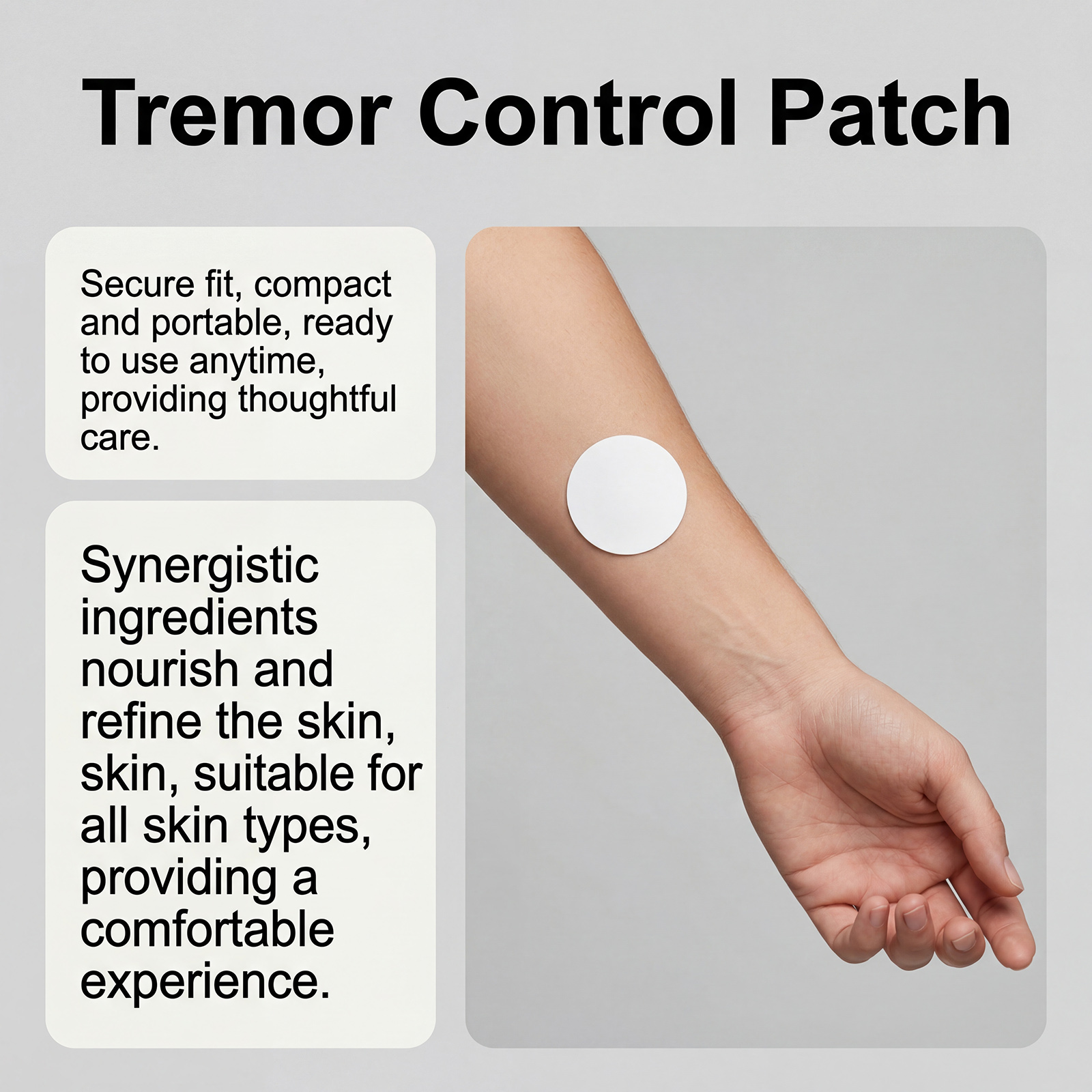 Hand Tremor Care Patch Mild Gentle Refreshing Moisturizing Skin Wrist Arm Joint Lift Move Nourish Protect