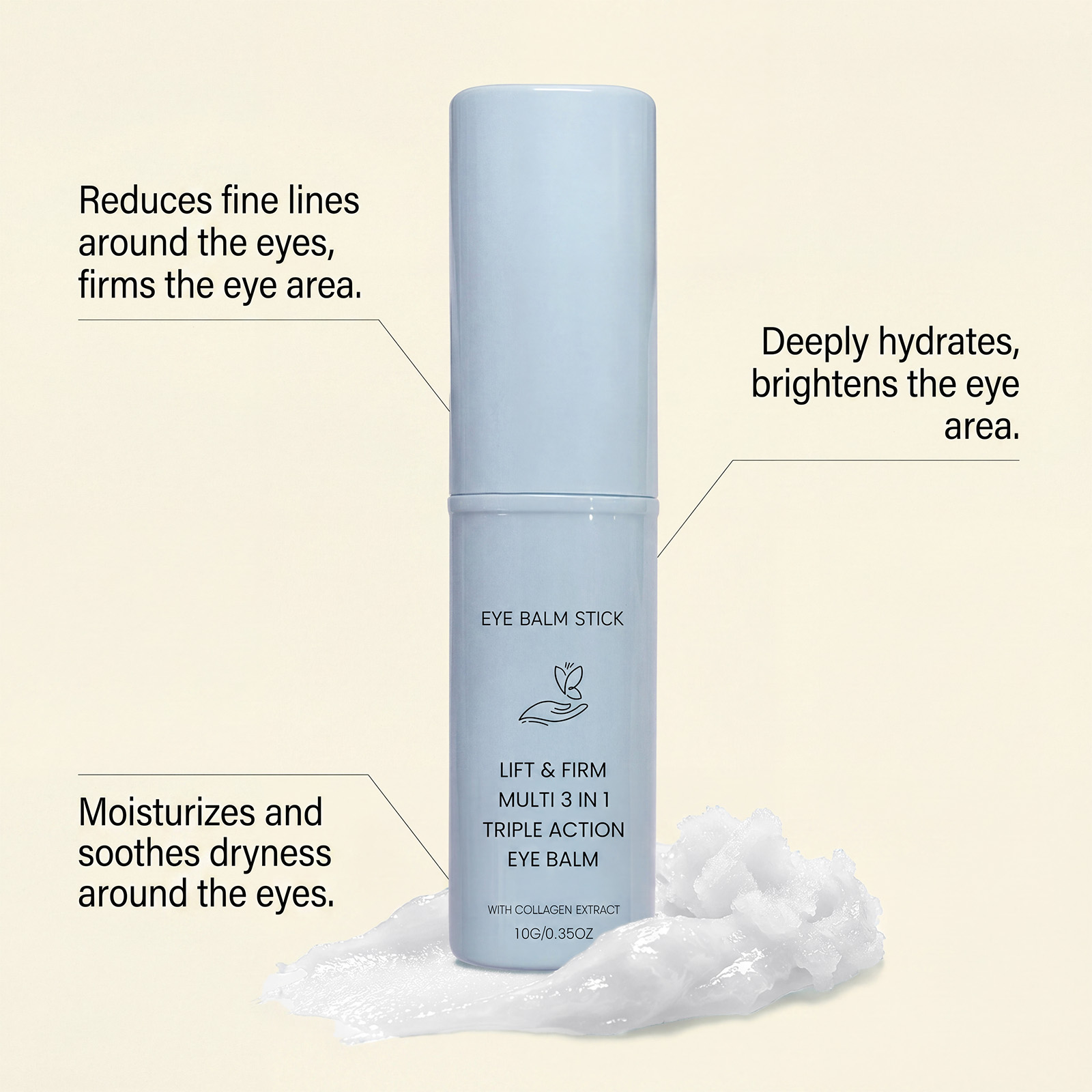 Collagen Eye Cream Stick Hydrating Moisturizing Delicate Care Eye Area Skin Daily Gentle Massage Eye Lotion