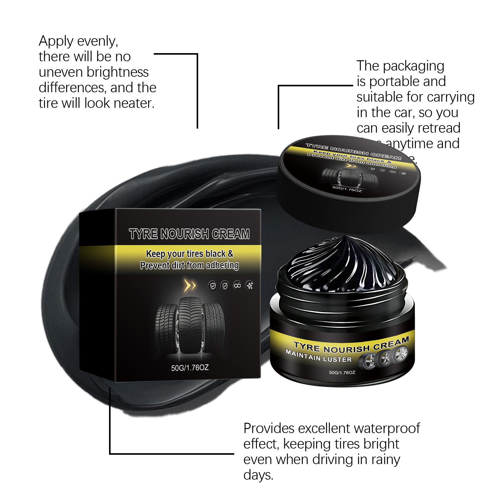 Tire Protection Maintenance Wax Waterproof Anti Dirty Renovate Care Clean Remove Dust Vehicle Tire Daily Upkeep