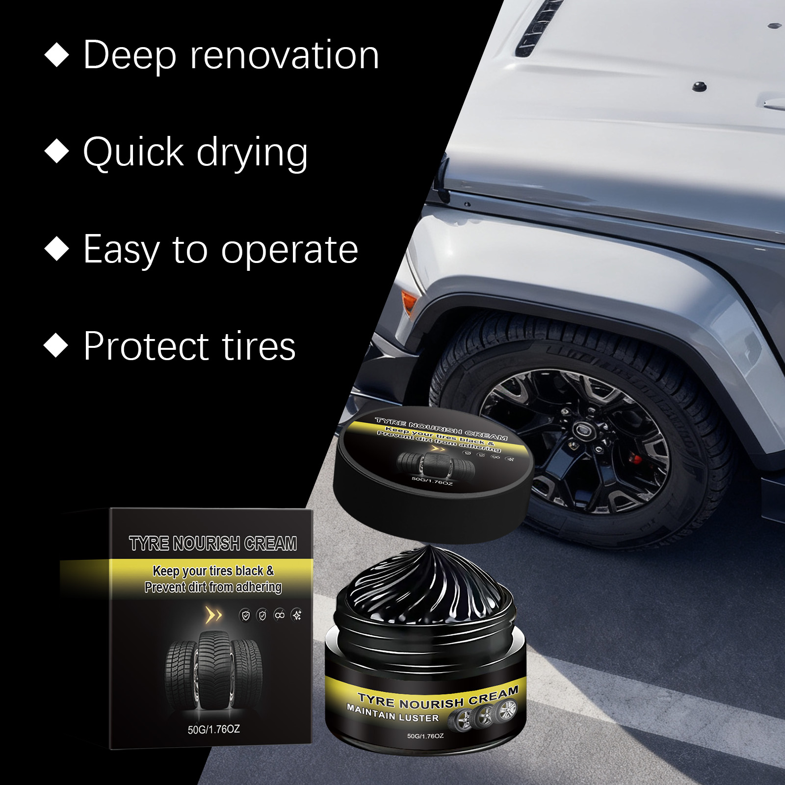 Tire Protection Maintenance Wax Waterproof Anti Dirty Renovate Care Clean Remove Dust Vehicle Tire Daily Upkeep