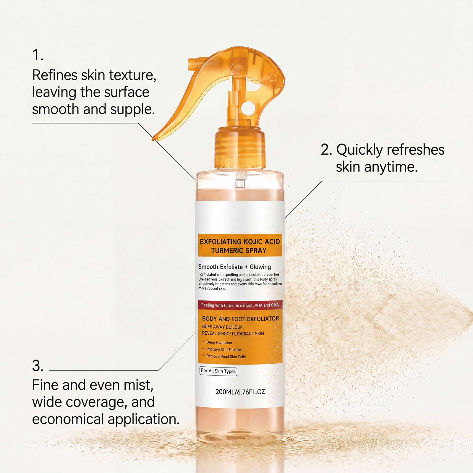 Body Care Mist Daily Gentle Nourish Smooth Hydrate Portable Skin Foot Maintain Soft Moisturize Light Compact