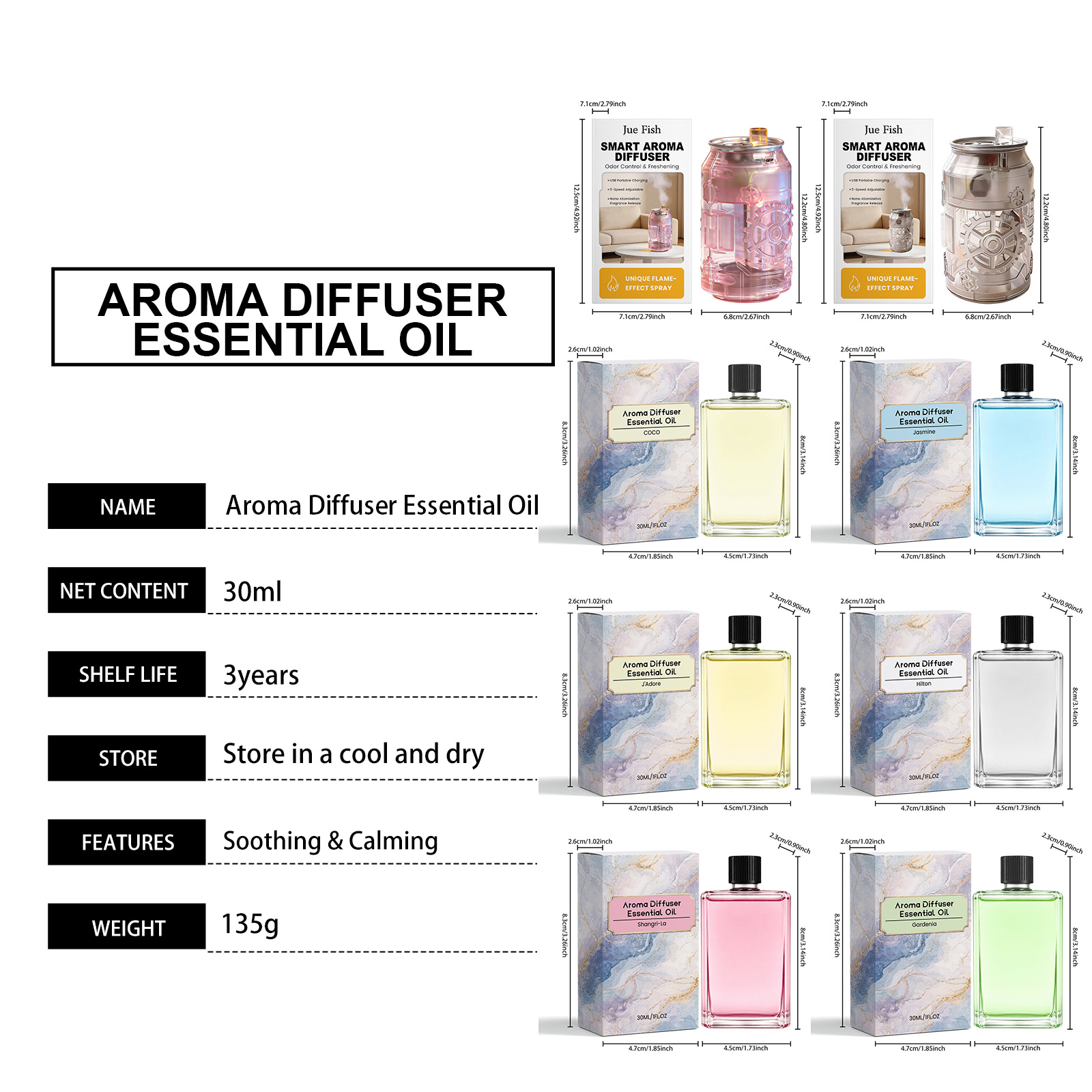 Aroma Essential Oil Shangri La Scent Purify Air Fresh Long Lasting Fragrance For Bedroom Indoor Daily Home Relax Calm Gentle