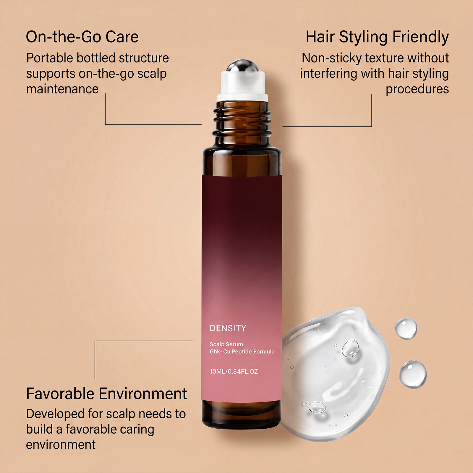 Volumizing Hair Roller Essence Mild Formula Fresh Texture Fast Absorption Non Sticky Fit Various Hair Conditions