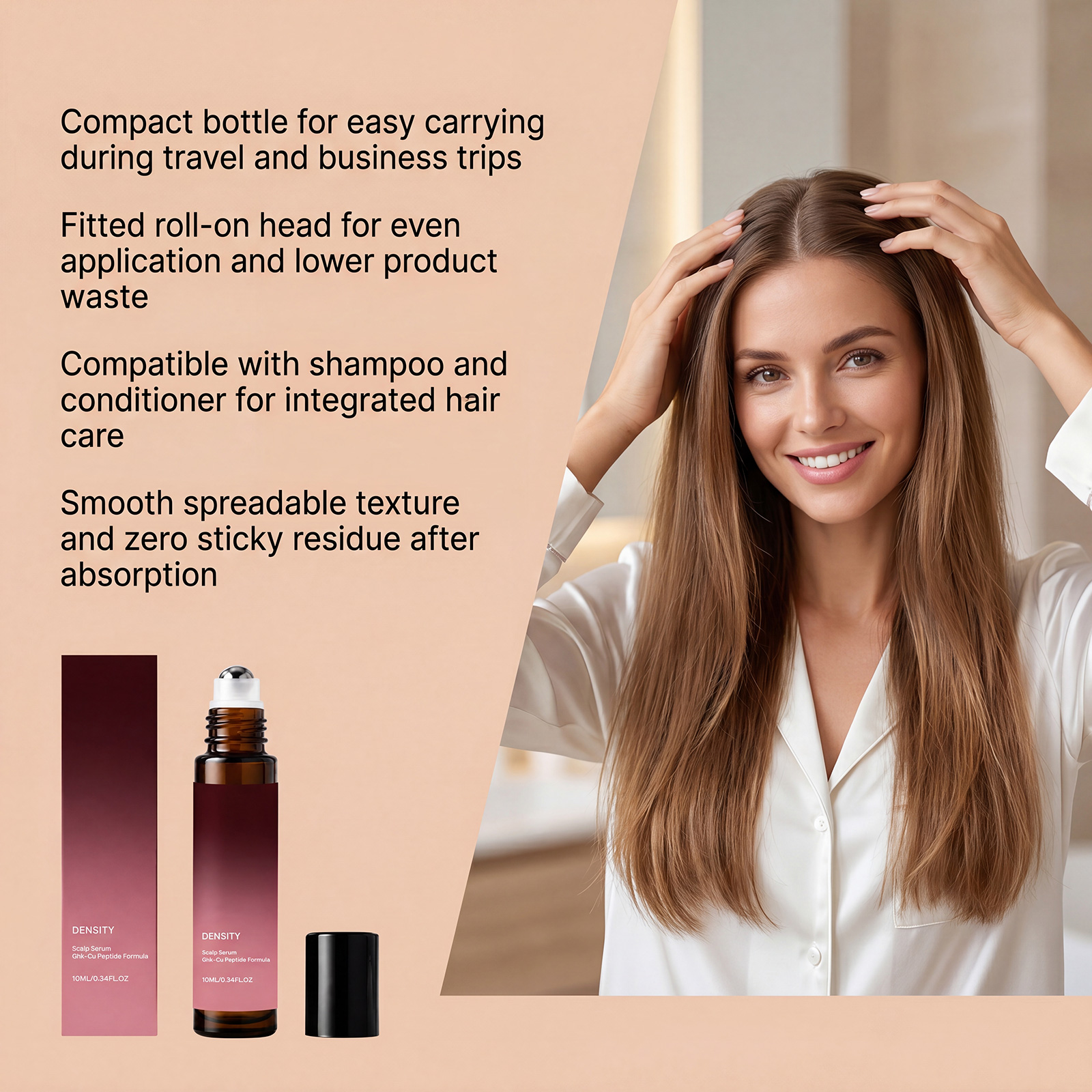 Volumizing Hair Roller Essence Mild Formula Fresh Texture Fast Absorption Non Sticky Fit Various Hair Conditions