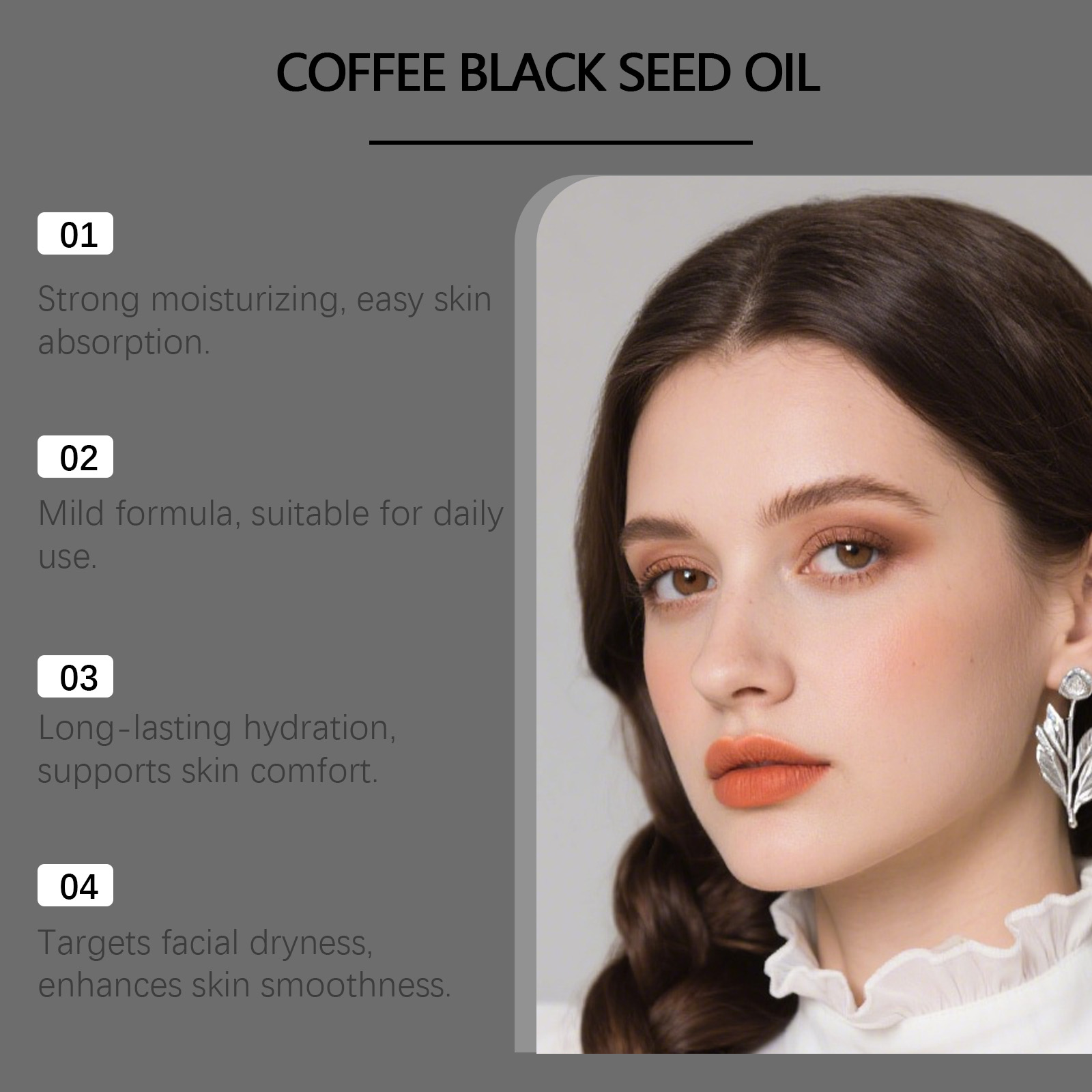 Black Seed Oil Moisturizing Essence Mild Nourishing Soft Delicate Brightening Facial Skin Daily Care Serum