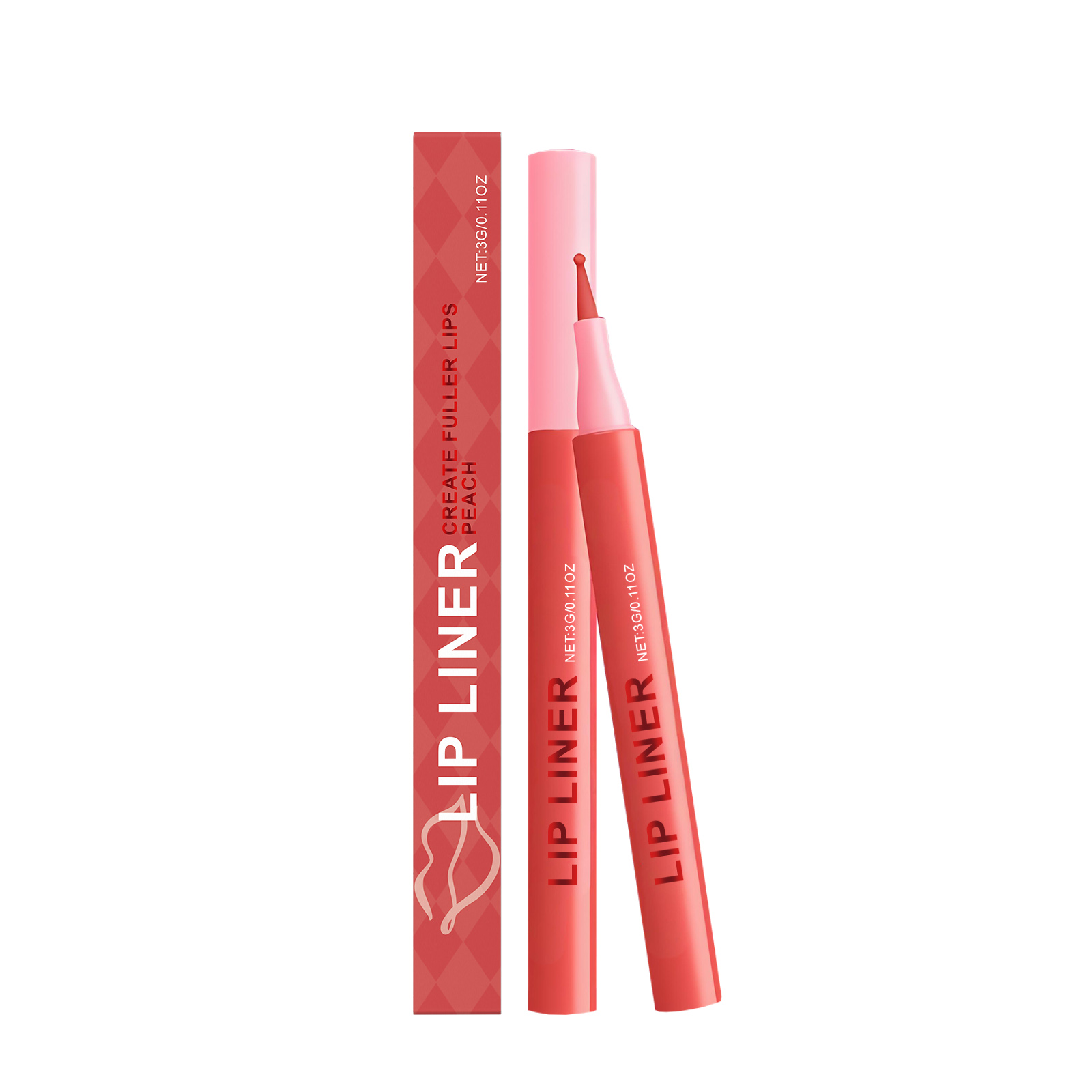 (Rose Pink) Waterproof Lip Liner Pen Daily Natural Easy Coloring Brightening Color Rendering Moisturizing Lip Makeup Cosmetic Tool