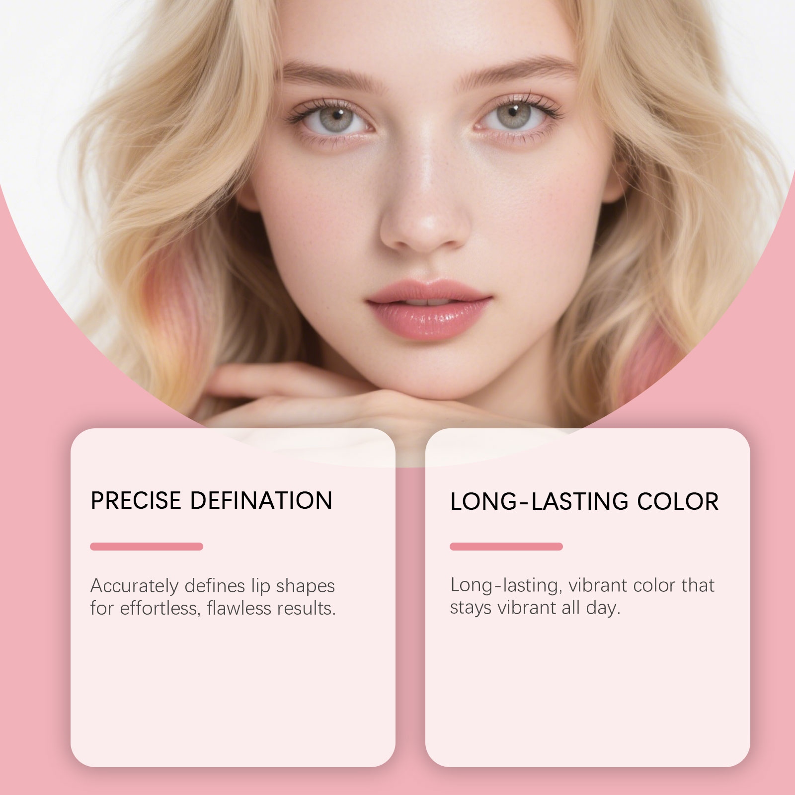 (Rose Pink) Waterproof Lip Liner Pen Daily Natural Easy Coloring Brightening Color Rendering Moisturizing Lip Makeup Cosmetic Tool