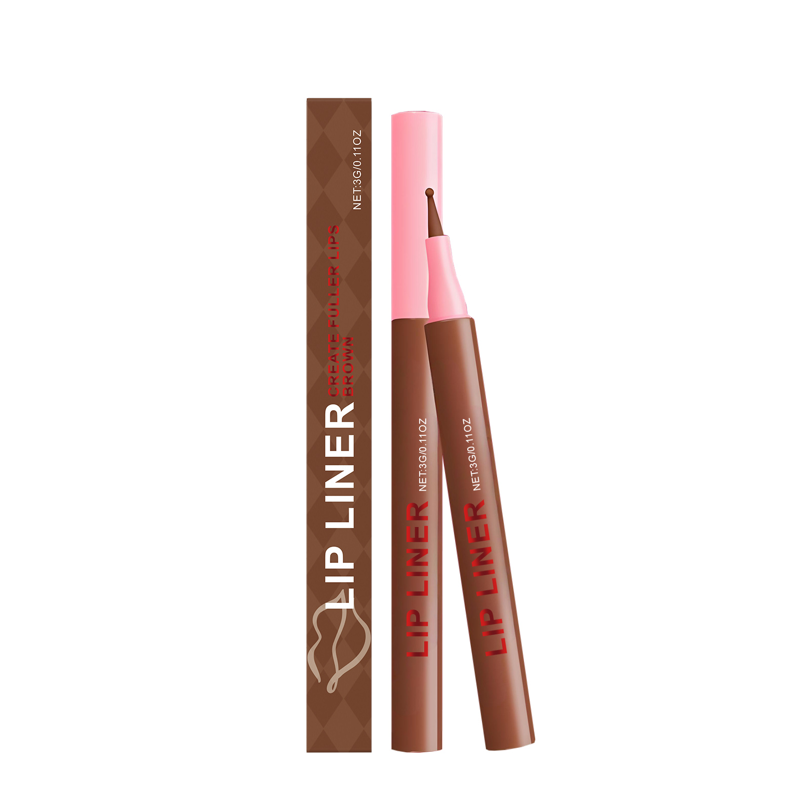 (Rose Pink) Waterproof Lip Liner Pen Daily Natural Easy Coloring Brightening Color Rendering Moisturizing Lip Makeup Cosmetic Tool