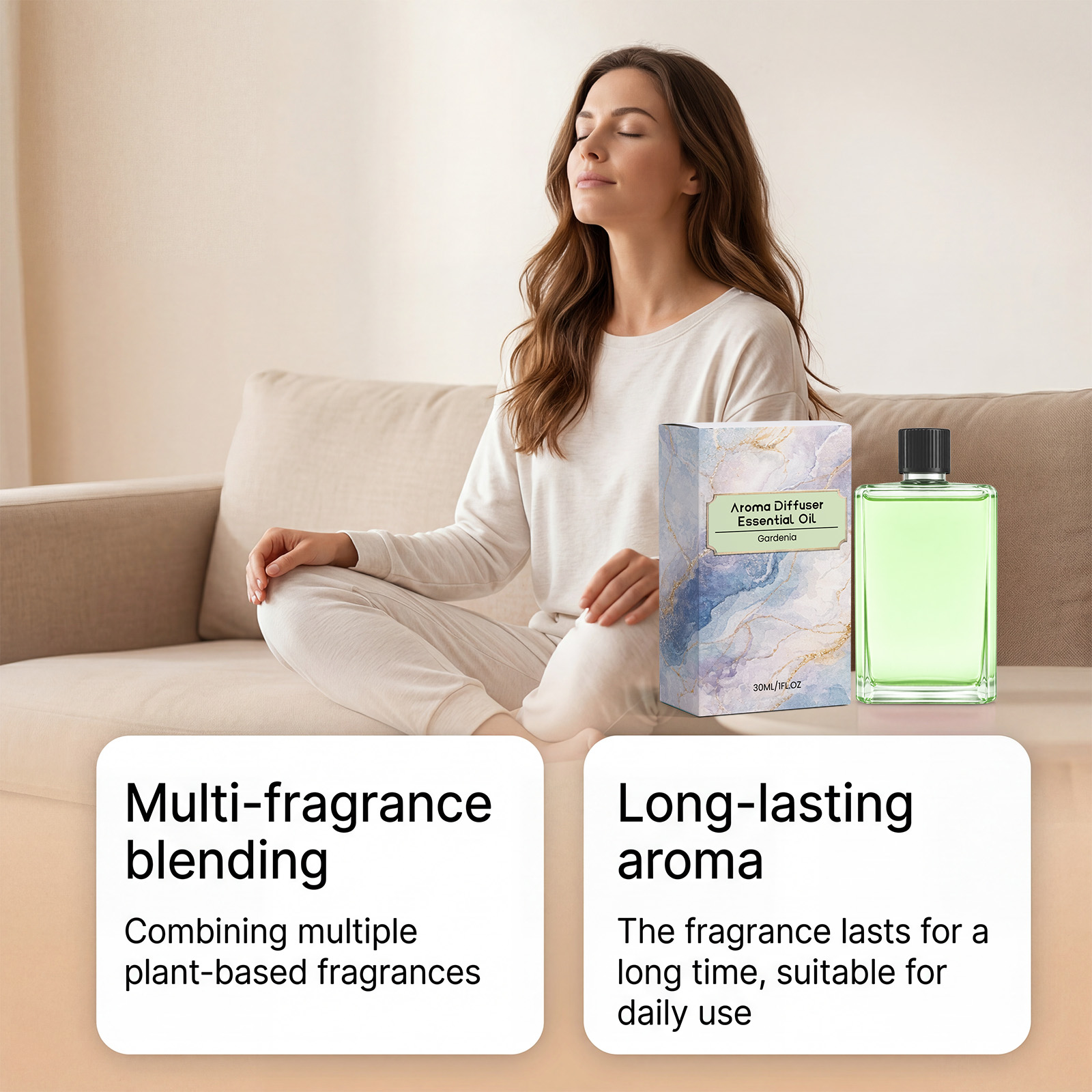 (COCO) Aroma Essential Oil Shangri La Scent Purify Air Fresh Long Lasting Fragrance For Bedroom Indoor Daily Home Relax Calm Gentle