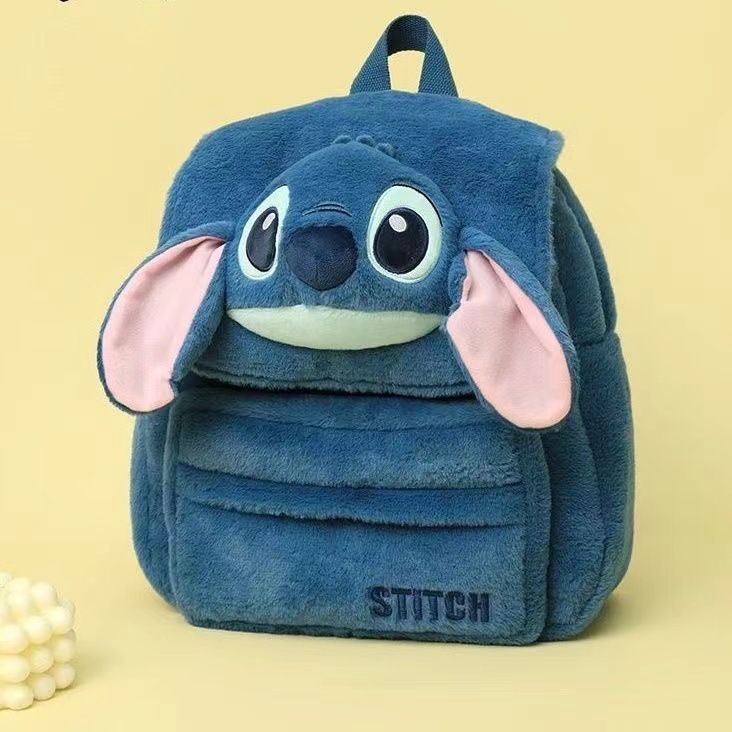 Stitch Backpack Cute Plush Cartoon Kids School Bag Durable Lightweight Large Capacity For Preschool Kindergarten Daily Use