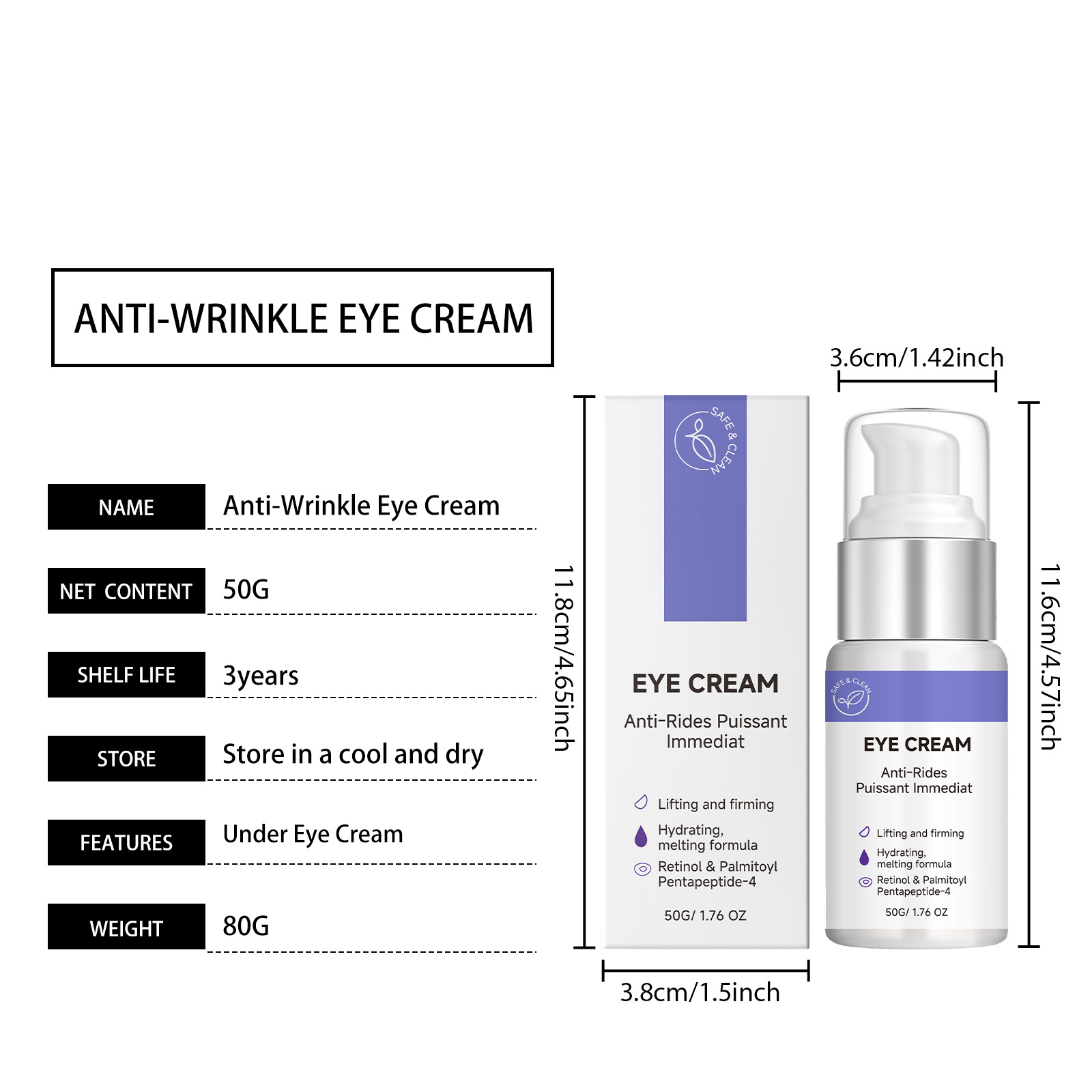 Retinol Moisturizing Eye Cream Mild Hydrating Nourishing Soft Care For Around Eye Skin Delicate