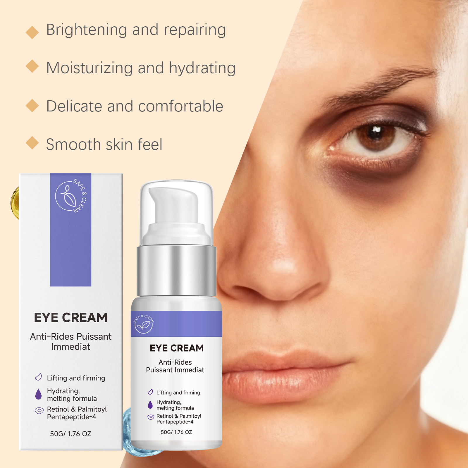 Retinol Moisturizing Eye Cream Mild Hydrating Nourishing Soft Care For Around Eye Skin Delicate