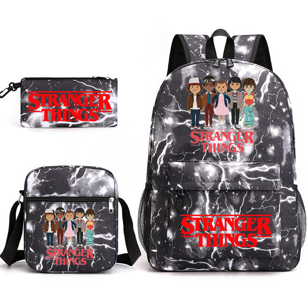 (F) Stranger Things Backpack 3Pcs Student School Bag