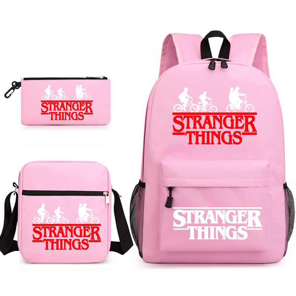 (F) Stranger Things Backpack 3Pcs Student School Bag