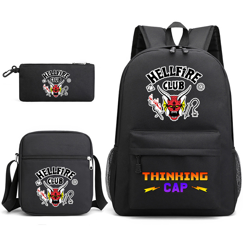 (F) Stranger Things Backpack 3Pcs Student School Bag