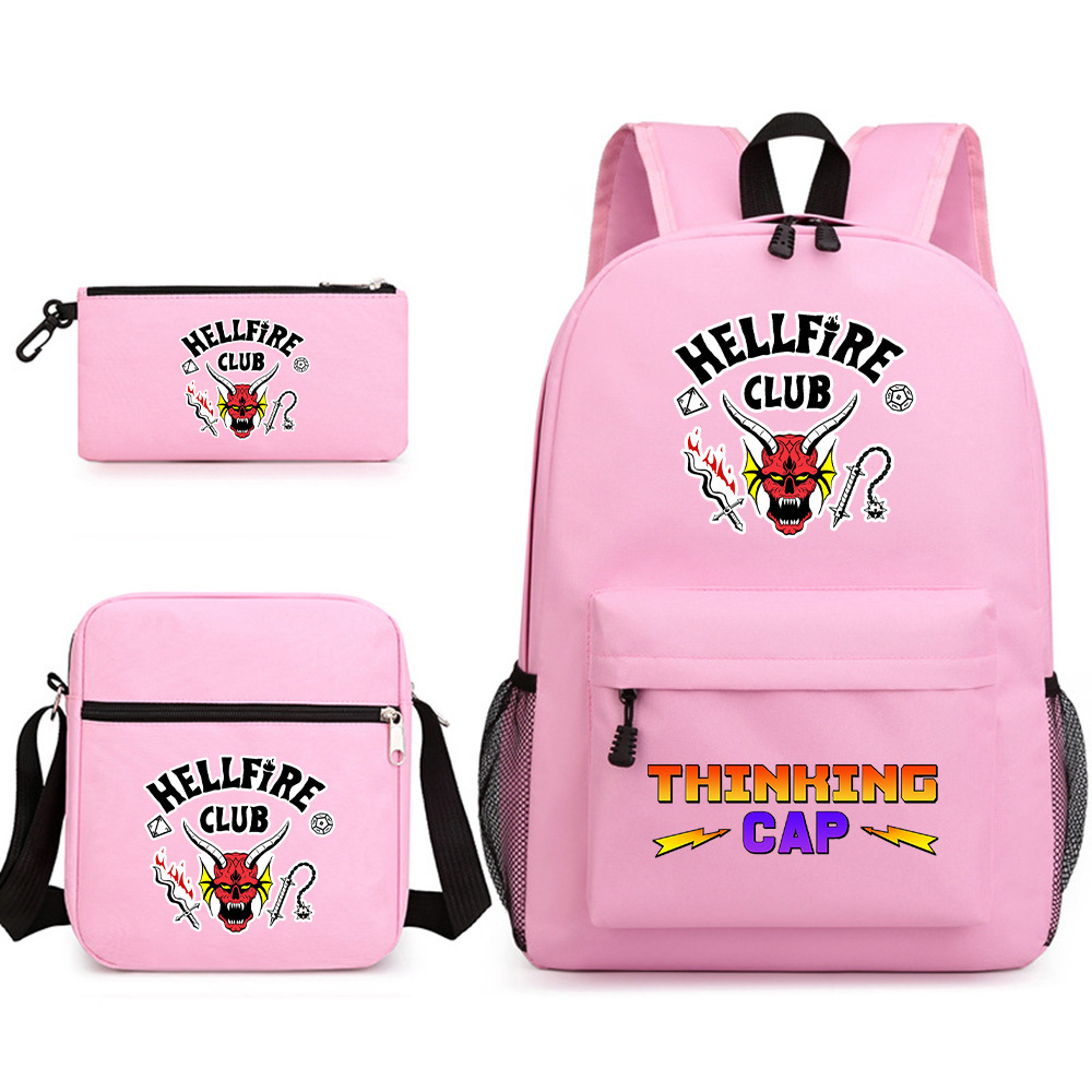(F) Stranger Things Backpack 3Pcs Student School Bag