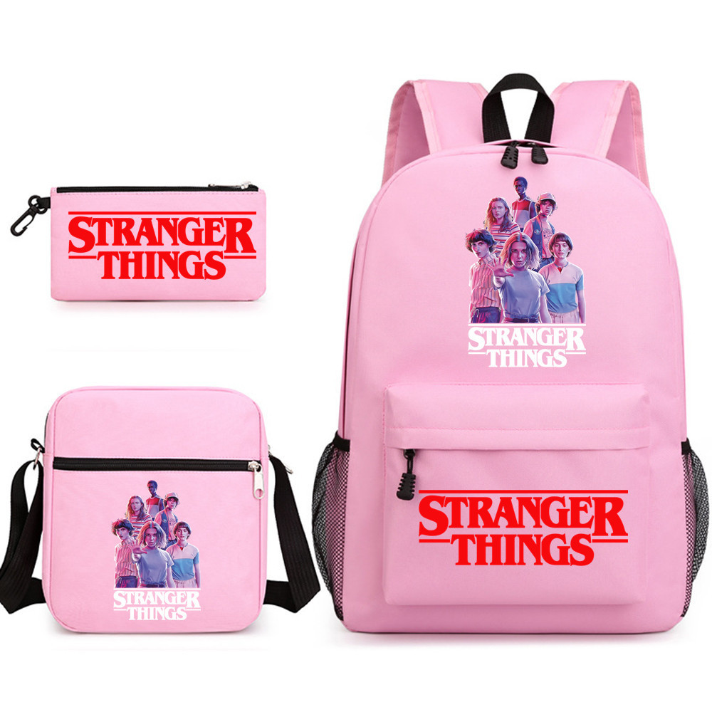 (F) Stranger Things Backpack 3Pcs Student School Bag