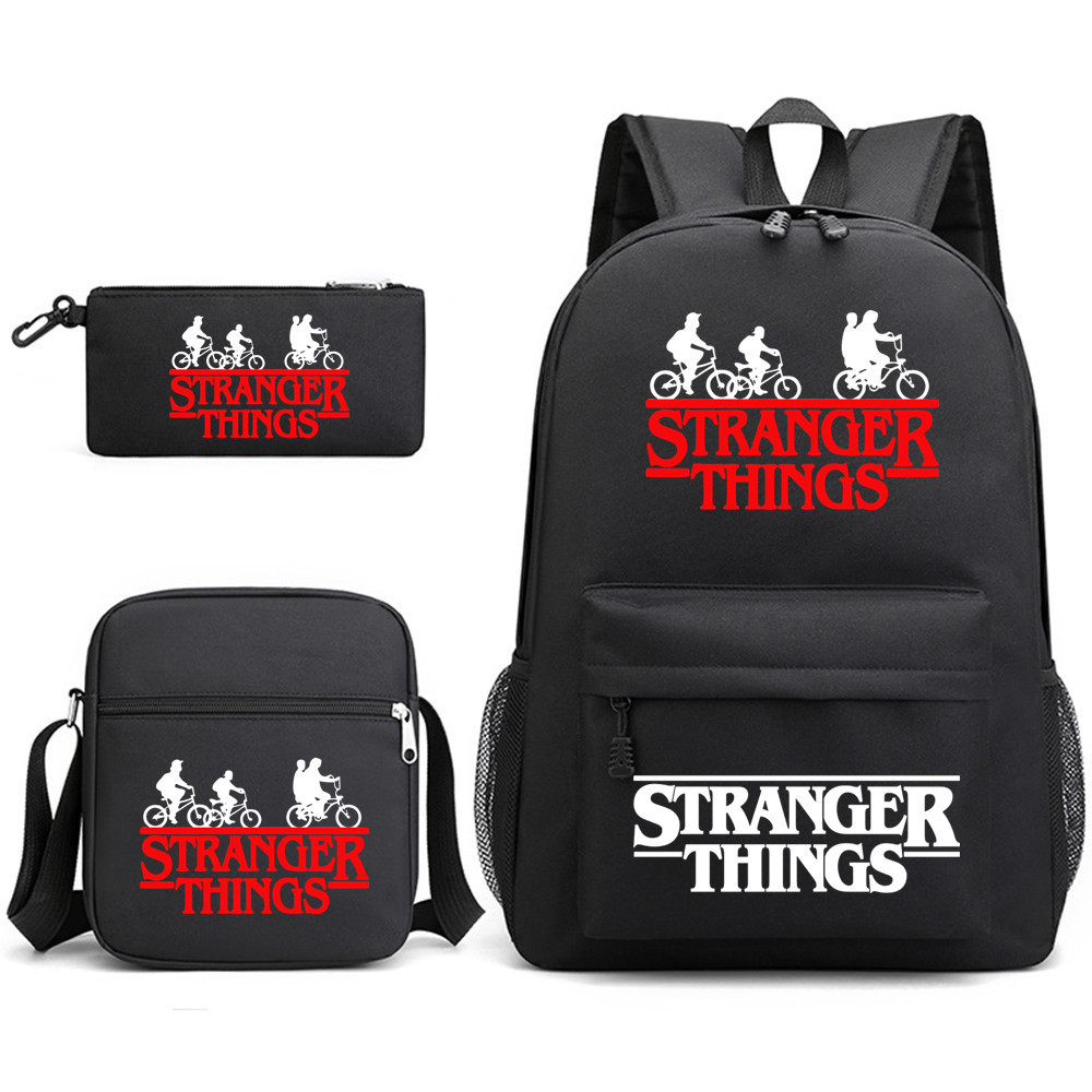 (F) Stranger Things Backpack 3Pcs Student School Bag
